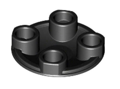 LEGO Parts Plate, Round 2 x 2 with Rounded Bottom (Boat Stud) ~ {Black}