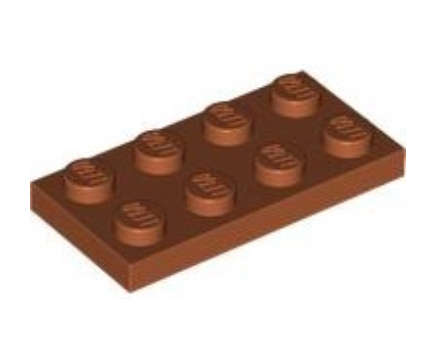 LEGO Parts 2 x 4 Plate ~ {Dark Orange}