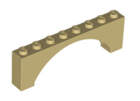 LEGO Brick Arch 1 x 8 x2 ~ {Tan}