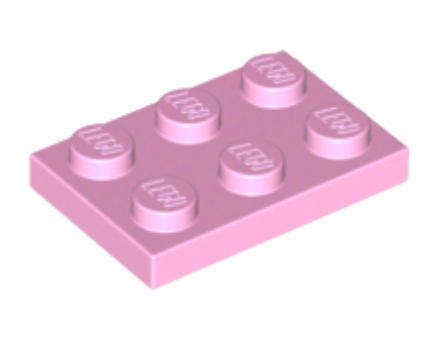 LEGO Parts Plate 2 x 3 ~ {Bright Pink}