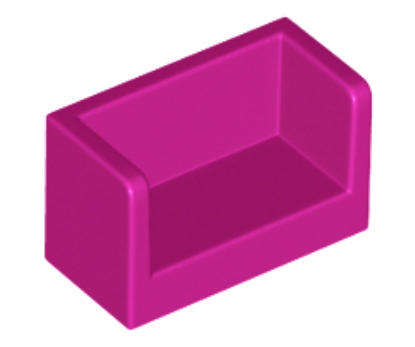 LEGO Parts Panel 1 x 2 x 1 with Rounded Corners and 2 Sides  ~ {Magenta}