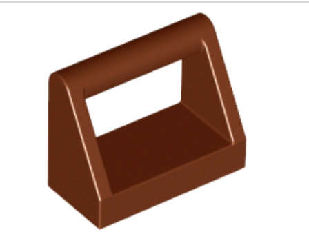 LEGO Parts Tile Modified 1 x 2 with bar handle {Reddsh Brown}