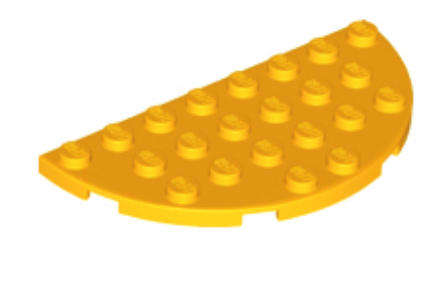 LEGO Parts Plate, Round Half 4 x 8 ~ {Bright Light Orange}