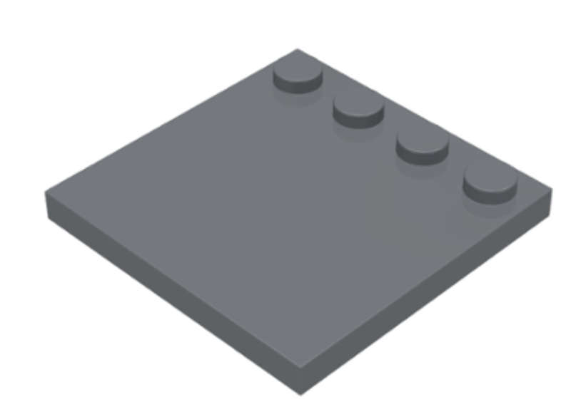 LEGO Parts Tile Modified 4 x 4 with Studs on edge ~{Dark Bluish Grey}