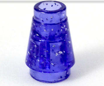 LEGO Cone 1 x 1 with Top Groove ~. {Glitter Trans~Purple}