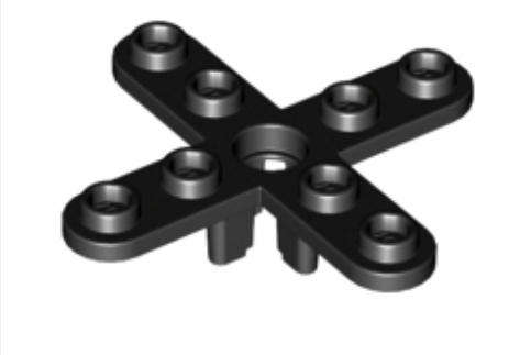 LEGO Parts Propeller 4 Blade 5 Diameter with Rounded Ends and Open Hub ~ {Black}