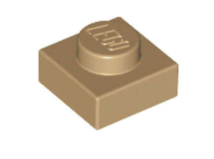 LEGO Parts 1 x 1 Plate ~ {Dark Tan}