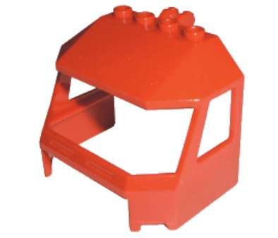 LEGO Parts Windscreen 4 x 6 x 4 Cab with Hinge and 1 x 4 Bottom Cutout ~ {Red}