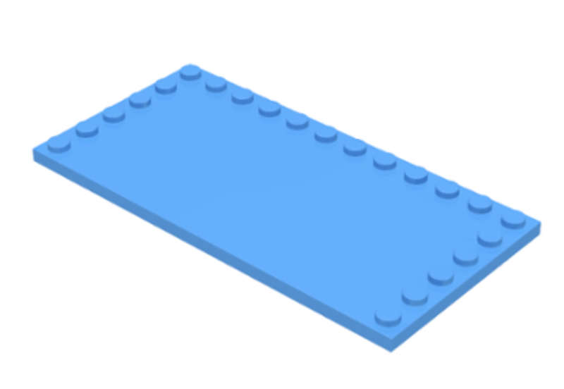 LEGO Parts Tile Modified 6 x 12 with Studs on edge ~{Medium Blue}