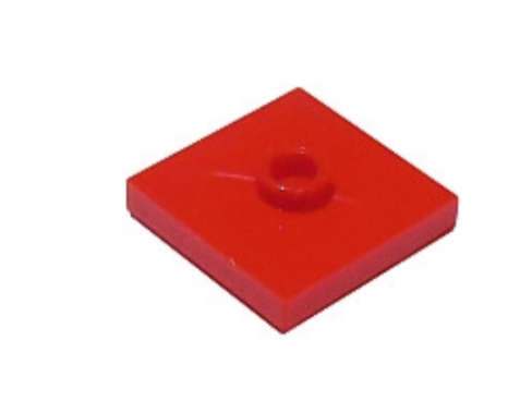 LEGO Parts Plate Modified 2 x 2 with Groove and 1 Stud in Center (Jumper) ~ Red