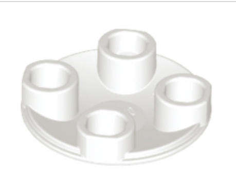 LEGO Parts Plate, Round 2 x 2 with Rounded Bottom (Boat Stud) ~ {White}