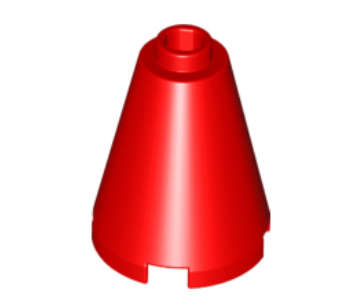 LEGO  Cone 2 x 2 x 2 - Open Stud~. {Red}