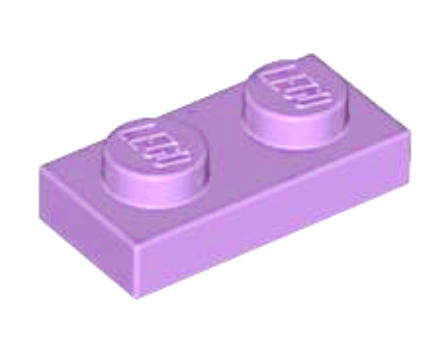 LEGO Parts 1 x 2 Plate ~ {Medium Lavender}