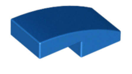 LEGO Parts Slope, Curved 2 x 1 x 2/3 ~ {Blue}