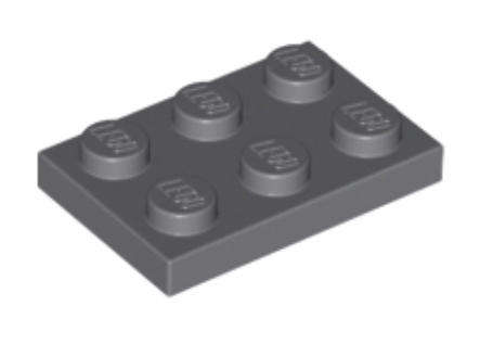 LEGO Parts 2 x 3 Plate ~ {Dark Bluish Grey}