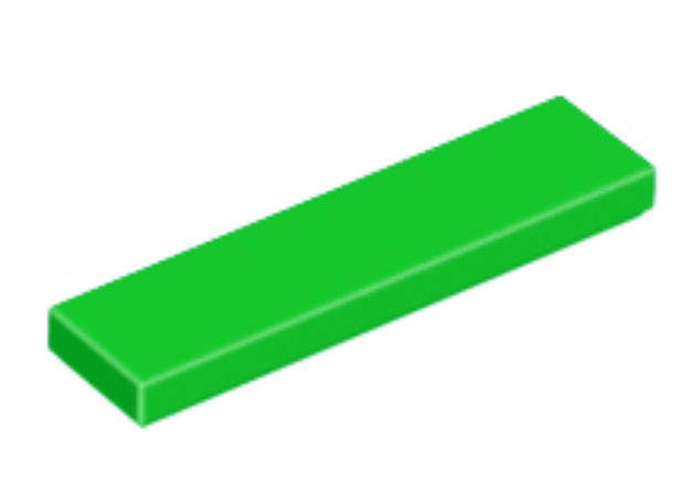 LEGO Parts Tile 1 x 4  ~ {Bright Green}