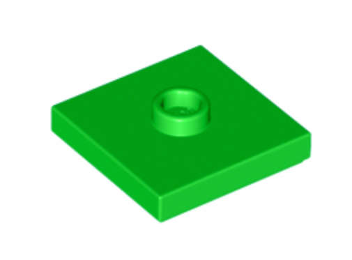 LEGO Parts Plate Modified 2 x 2 with Groove and 1 Stud in Center (Jumper) ~ Bright Green