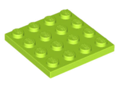 LEGO Parts 4 x 4 Plate ~ {Lime}