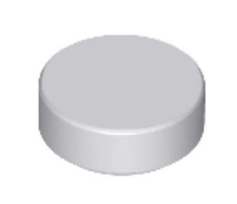 LEGO Tile, Round 1 x 1 ~ {Light Bluish Grey}