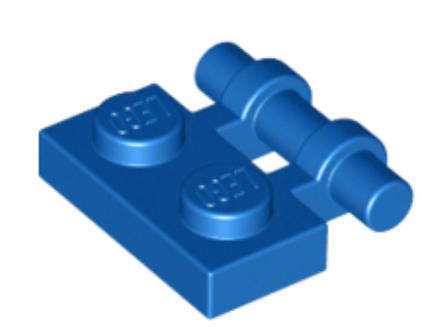 LEGO Parts Plate, Modified 1 x 2 with Bar Handle on Side - Free Ends ~ {Blue}