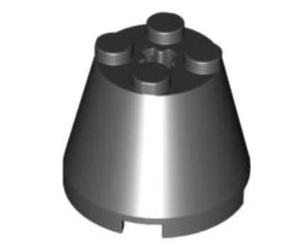 LEGO  Cone 3 x 3 x 2 with Axle Hole ~ {Black}
