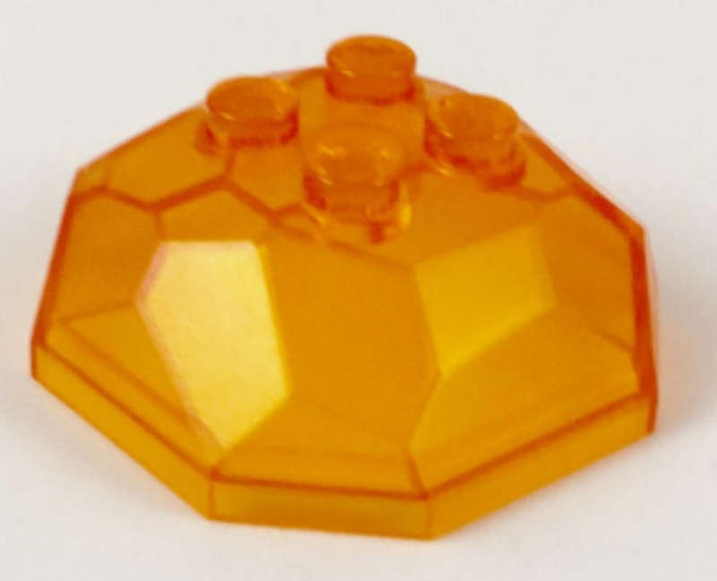 LEGO Rock 4 x 4 Octagonal Boulder, Top ~ {Trans~Orange}