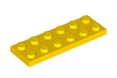 LEGO Parts Plate 2 x 6~ {Yellow}
