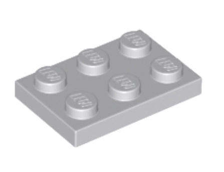 LEGO Parts 2 x 3 Plate ~ {Light Bluish Grey}