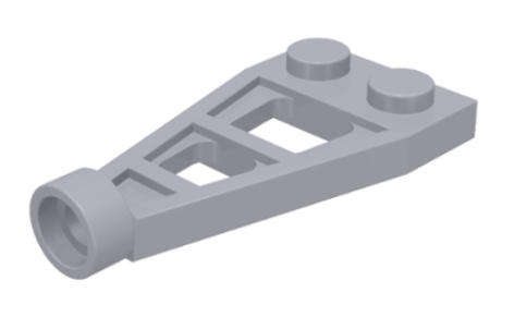 LEGO Parts Plate, Modified 1 x 2 with Long Stud Holder (Space Wing) ~ {Light Bluish Grey}