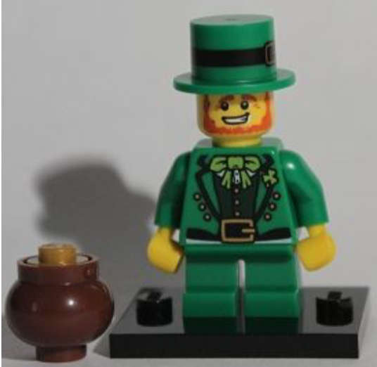 LEGO MINIFIGURE Leprechaun, Series 6 (Minifigure with Stand and Accessories)