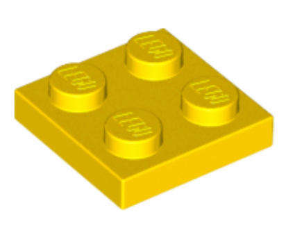 LEGO Parts Plate 2 x 2 ~ {Yellow}