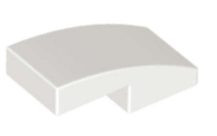 LEGO Parts Slope, Curved 2 x 1 x 2/3 ~ {White}