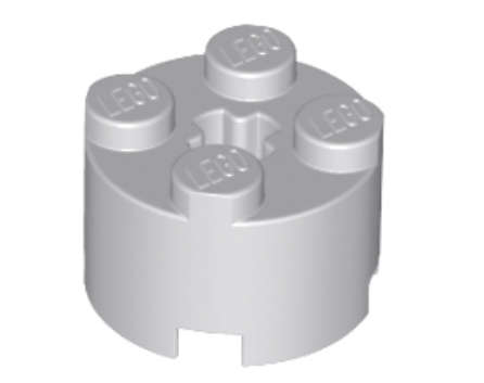 LEGO Parts Brick, Round 2 x 2 with Axle Hole ~{Light Bluisg Grey}