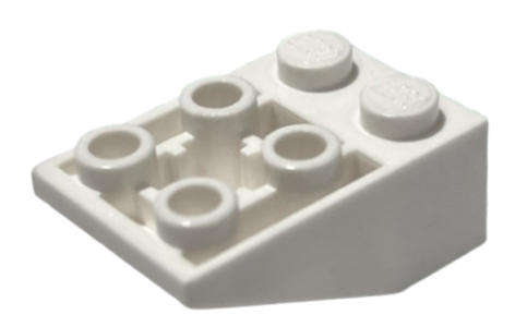 LEGO Parts Slope, Inverted 33 3 x 2 with Flat Bottom Pin and Connections betwee ~ {White}