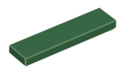 LEGO Parts Tile 1 x 4  ~ {Dark Green}