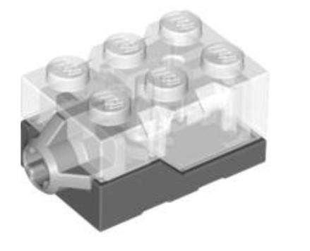 LEGO Electric, Light Brick 2 x 3 x 1 1/3 with Trans-Clear Top and Yellow LED Light (Glows Orange)