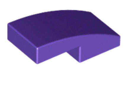LEGO Parts Slope, Curved 2 x 1 x 2/3 ~ {Dark Purple}