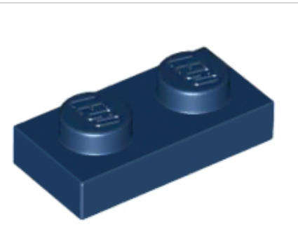 LEGO Parts 1 x 2 Plate ~ {Dark Blue}