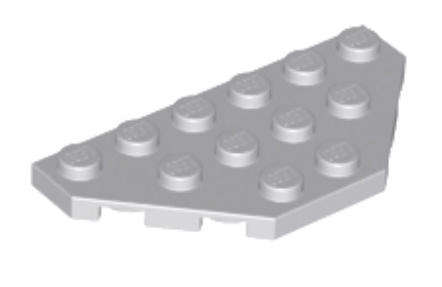 LEGO Wedge, Plate 3 x 6 Cut Corners ~{Light Bluish Grey}