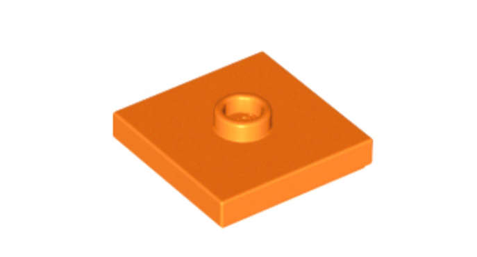 LEGO Parts Plate Modified 2 x 2 with Groove and 1 Stud in Center (Jumper) ~ Orange