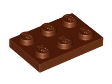 LEGO Parts Plate 2 x 3 ~ {Reddish Brown}