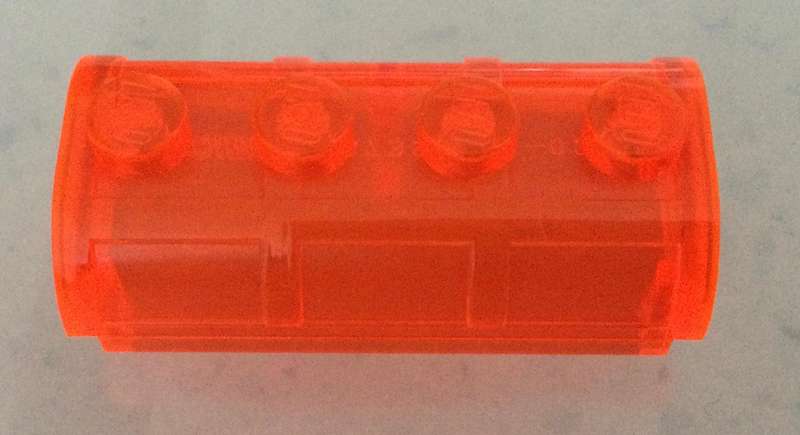 LEGO Container, Treasure Chest Lid Curved with Thick Hinge ~ {Trans~ Neon Orange}
