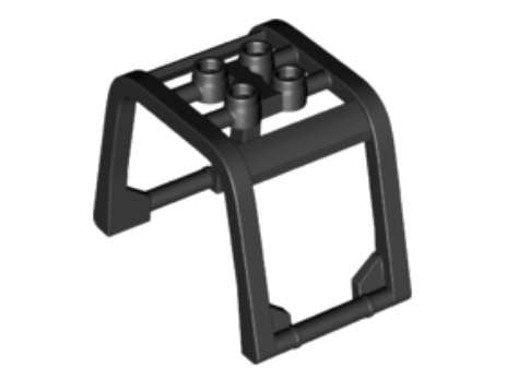 LEGO Parts Windscreen 6 x 4 x 3 1/3 Roll Cage ~ {Black}