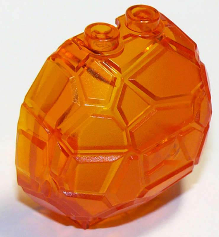 LEGO Rock Boulder, Vertical Half ~ {Trans~Orange}