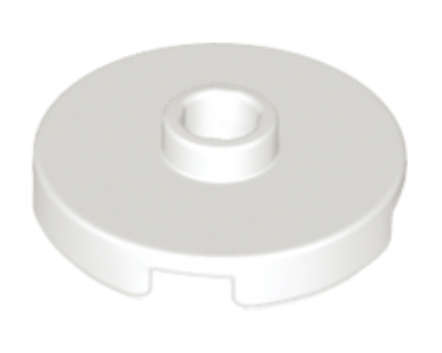 LEGO Tile, Round 2 x 2 with Open Stud ~ {White}