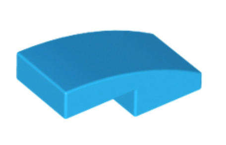 LEGO Parts Slope, Curved 2 x 1 x 2/3 ~ {Dark Azure}