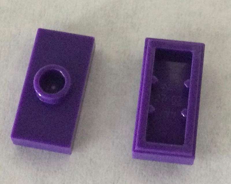 LEGO Plate, Modified 1 x 2 with 1 Stud with Groove and Bottom Stud Holder (Jumper) ~ {Dark Purple}