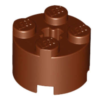 LEGO Parts Brick, Round 2 x 2 with Axle Hole ~{Reddish Brown}