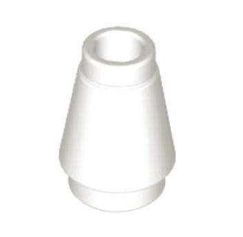LEGO Cone 1 x 1 with Top Groove ~. {White}