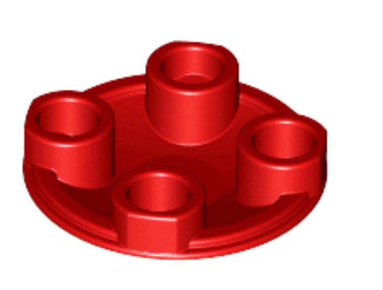 LEGO Parts Plate, Round 2 x 2 with Rounded Bottom (Boat Stud) ~ {Red}